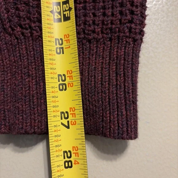 Vintage‎ LL Bean Preppy Mens XL Burgundy Organic Cotton Full Zip Knit Cardigan - Picture 7 of 11